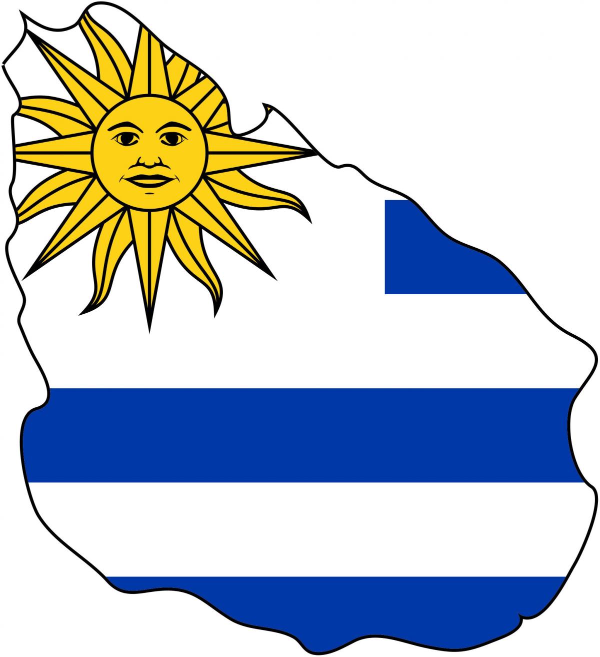 Map of Uruguay flag