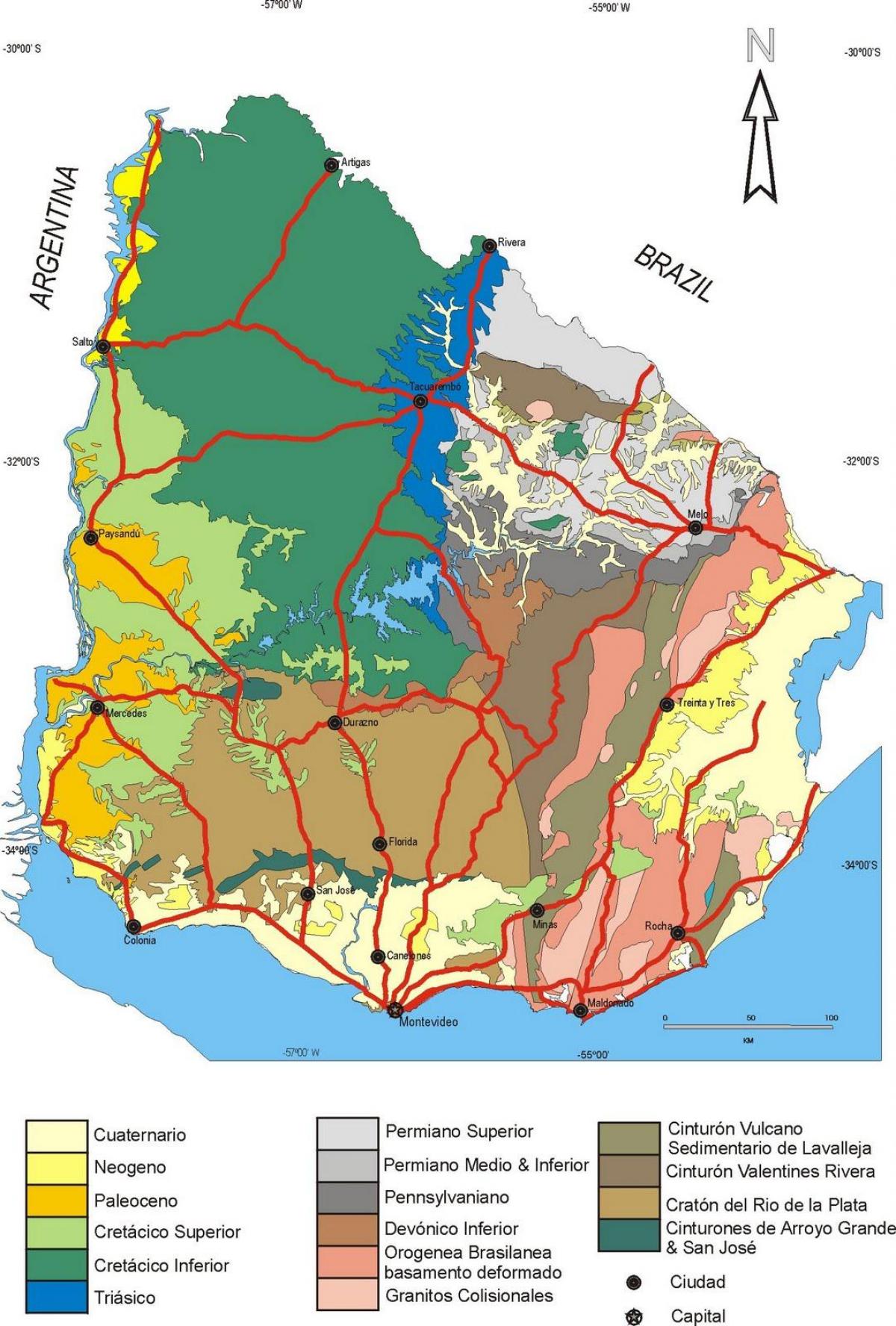 Map of Uruguay climate 