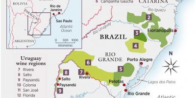 Map of Uruguay wine